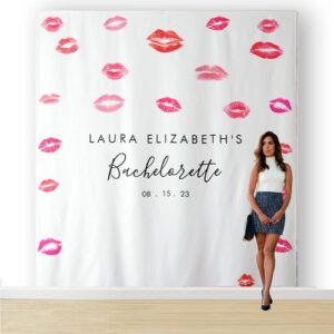 Kiss Lipstick Bachelorette Photo Booth Backdrop - Glam Party Decor